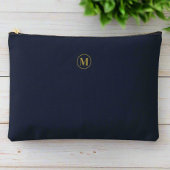 Custom Navy Blauw Goud Monogram Minimale Reiniging Etui