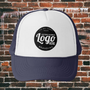 Custom Navy Blue Business Logo Company Medewerker Trucker Pet