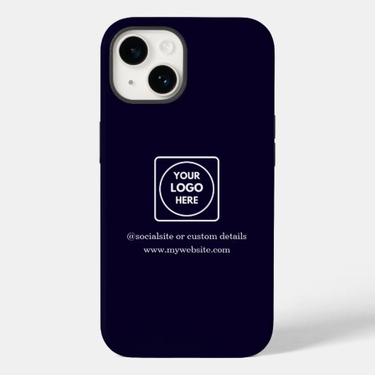 Custom Navy Blue Business Logo iphone case (Achterkant)