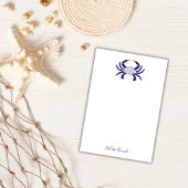 Custom Navy Blue Crab, Coastal Sticky Notes