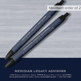 Custom Navy Blue en Grey promotiepen Zwarte Inkt Pen