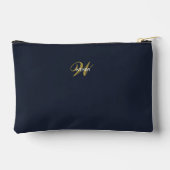 Custom Navy Blue Gold Monogram Minimal Clean Etui (Achterkant)