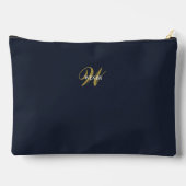 Custom Navy Blue Gold Monogram Minimal Clean Etui (Achterkant)