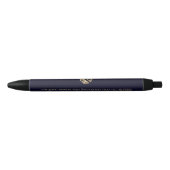 Custom Navy Blue Gold Pen met Logo (Voorkant)