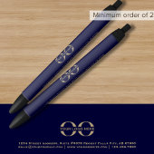 Custom Navy Blue Gold promotiepen met Logo Zwarte Inkt Pen