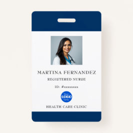 Custom Navy Blue Medical Hospital Medewerker Foto Badge