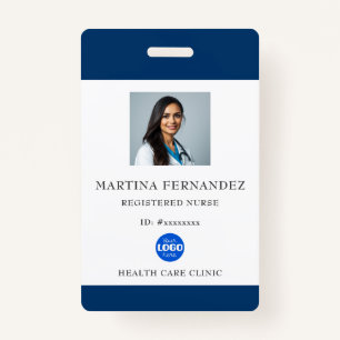 Custom Navy Blue Medical Hospital Medewerker Foto Badge