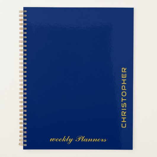 Custom Navy Blue Personalized Text Planner for Dai (Voorkant)