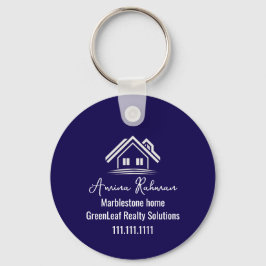 Custom Navy Blue Real Estate Realtor Keychains Sleutelhanger