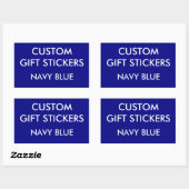 Custom NAVY BLUE RECHTHOEK Gift Stickers Sjabloon (Vel)