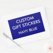 Custom NAVY BLUE RECHTHOEK Gift Stickers Sjabloon (Envelop)