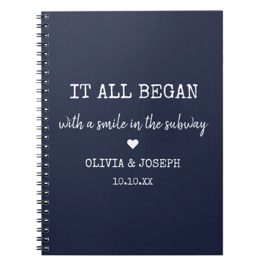 Custom Navy Blue waar het allemaal begon Valentijn Notitieboek (Voorkant)