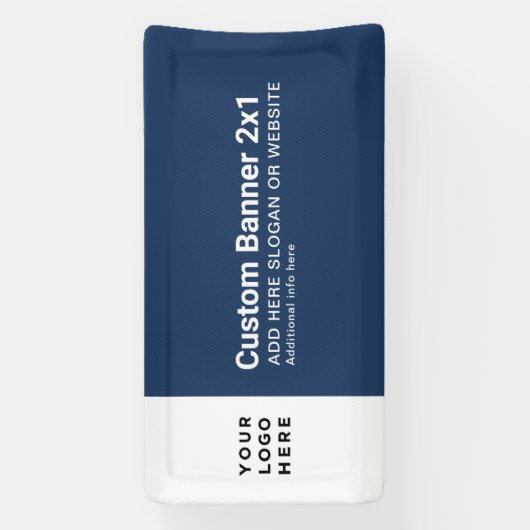 Custom Navy Business Logo Professional 2x1 Spandoek (Verticaal)