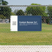 Custom Navy Business Logo Professional 2x1 Spandoek (Insitu)