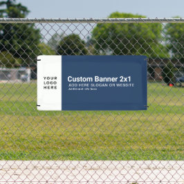 Custom Navy Business Logo Professional 2x1 Spandoek