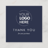 Custom Navy Business Logo QR Code Dank u Kortingskaartje (Voorkant)