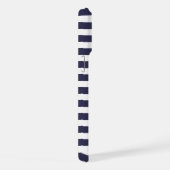 Custom Navy Donkerblauw Wit Blush Roze Strepen iPhone Hoesje (Rechterkant)