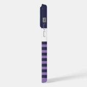 Custom Navy Donkerblauw Wit Violet Paarse strepen iPhone Hoesje (Linkerkant)