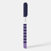 Custom Navy Donkerblauw Wit Violet Paarse strepen iPhone Hoesje (Rechterkant)