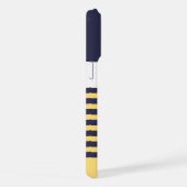 Custom Navy Donkerblauw Wit Zonnig Geel Strepen iPhone Hoesje (Rechterkant)