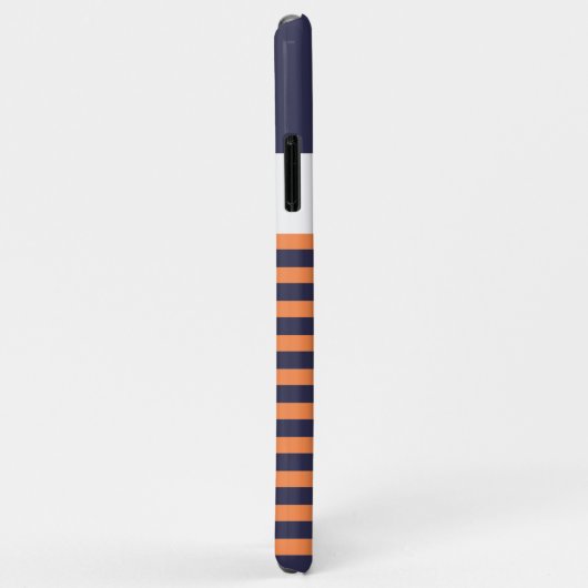 Custom Navy Donkerblauw Wit Zonnig Sinaasappel Str Case-Mate iPhone Case (Achterkant/rechts)