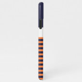 Custom Navy Donkerblauw Wit Zonnig Sinaasappel Str iPhone Hoesje (Rechterkant)