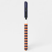 Custom Navy Donkerblauw Wit Zonnig Sinaasappel Str iPhone Hoesje (Linkerkant)