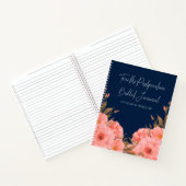 Custom Navy Floral Postpartum Journal For New Moms Notitieboek (Binnen)