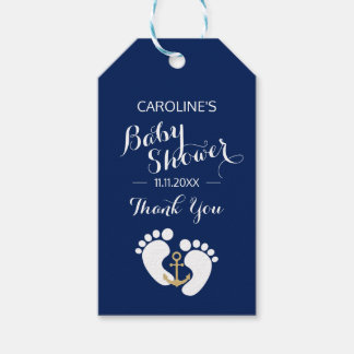 Custom Navy Nautical Blue Baby BOY Baby shower Cadeaulabel