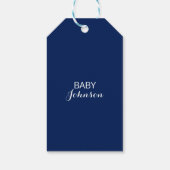 Custom Navy Nautical Blue Baby BOY Baby shower Cadeaulabel (Achterkant)