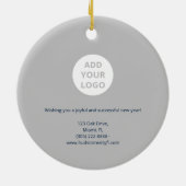 Custom Navy Realtor Ornament with Logo (Achterkant)