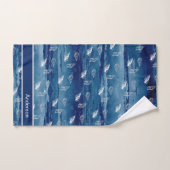 Custom Navy White Nautical Seashell Badkamer Bad Handdoek (Handdoek)