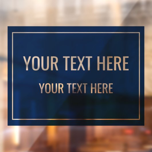Custom Navy Window Cling with Your Text Raamsticker (Vel 2)