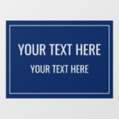 Custom Navy Window Cling with Your Text Raamsticker (Vel)