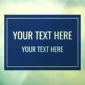 Custom Navy Window Cling with Your Text Raamsticker (Vel 3)