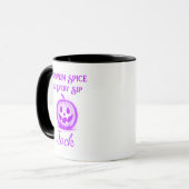 Custom Neon Halloween - Paarse pompoen ontwerp Mok (Voorkant links)