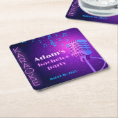 Custom Neon Karaoke Night Bachelor Party  Kartonnen Onderzetters (Schuin)