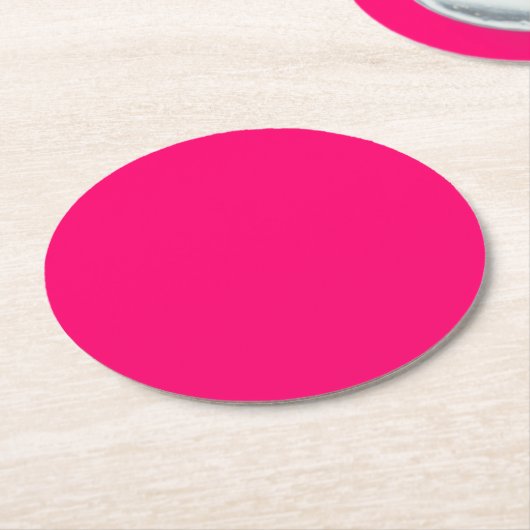 Custom Neon Pink Paper Onderzetter - Bulk & Evenem (Gebogen)