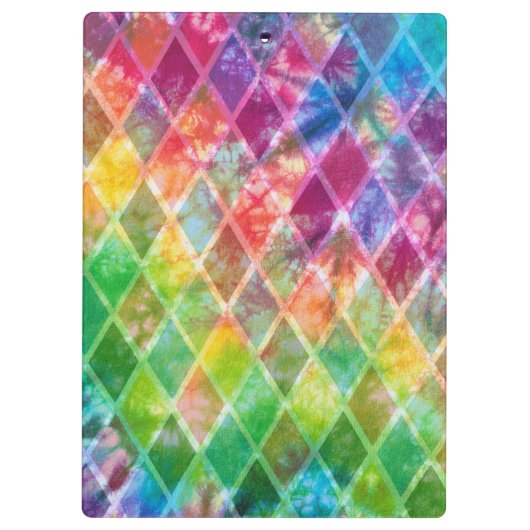 Custom Neon Regenboog stropdas Dye Waterverf Harle Klembord (Achterkant)