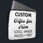 Custom Neopreen 13" Laptop Sleeve Hoesje Hoesje<br><div class="desc">Aangepaste gepersonaliseerde Neopreen 13" Laptop Sleeve Hoesjes Hoesje, lichtgewicht en waterbestendig met top loading zip (beschikbaar voor 10", 13" en 15" laptops). Maak je eigen persoonlijke verjaardag, kerst, Vaderdag, Valentijnsdag feest, kantoor cadeaus voor hem (man, mannen, man, vriend, vader, vader, jong man, zoon).</div>