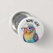 Custom Nerdy Budgie Button (Voorkant /achterkant)