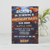 Custom Nerf Birthday Invitation Kaart (Staand voorkant)