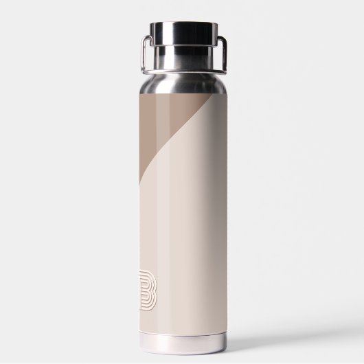 Custom Neutraal Bruin Ivoor Beige Taupe Natuurlijk Waterfles (Achterkant)