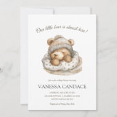 Custom Neutral onze kleine beer baby shower Kaart (Voorkant)