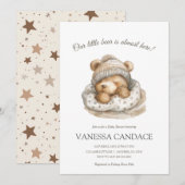 Custom Neutral onze kleine beer baby shower Kaart (Voorkant / Achterkant)