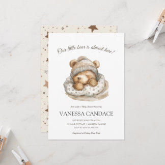 Custom Neutral onze kleine beer baby shower Kaart