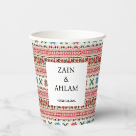 Custom Neutral Tatreez Thobe Henna Party Papieren Bekers