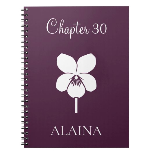 Custom New Chapter Violet February Birth Flower Notitieboek (Voorkant)