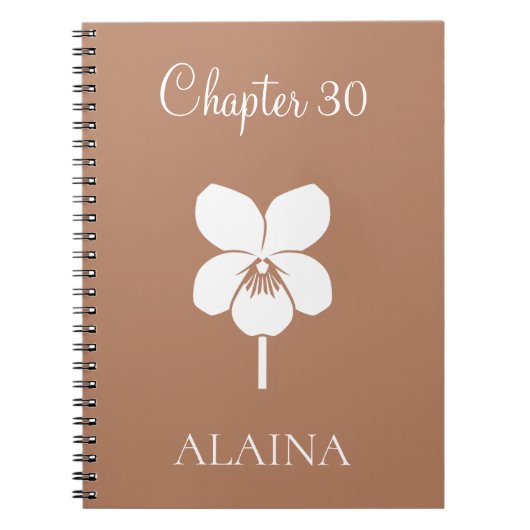 Custom New Chapter Violet February Birth Flower Notitieboek (Voorkant)