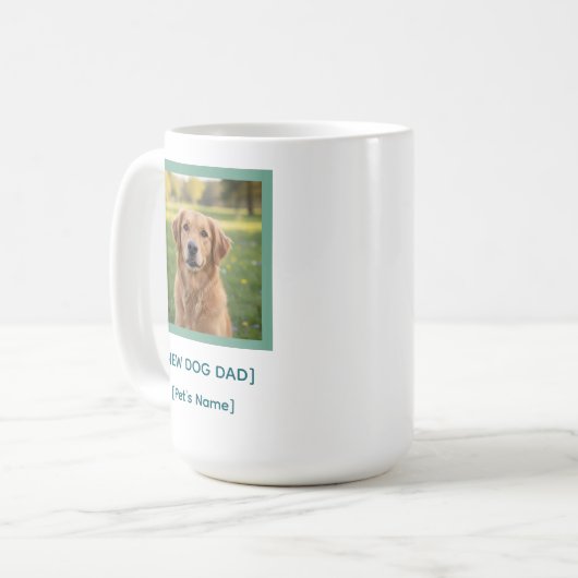 Custom New Dog Dad Mug | Pet Photo & Name Gift Koffiemok (Voorkant links)